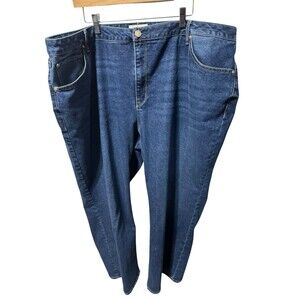 Seven7 Women's Loose Straight Jean Size 24W Dark Wash